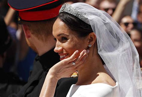 meghan markle diamond earrings|meghan markle cartier earrings wedding.